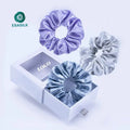 New Fashion 19 Momme Silk Scrunchies Skinny Hair Ties with Gift Box for Mom Stylish Temperament Silk Hair Bands