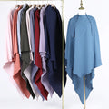 Middle East Muslim Ladies Two Layer Solid Color Cotton Hijab Dubai Turkey Women Plain 2 Schichten Khimar Scarf