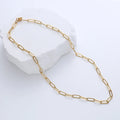 Non Tarnish 18k Gold Stainless Steel Paperclip Paper Clip Link Chain Necklaces