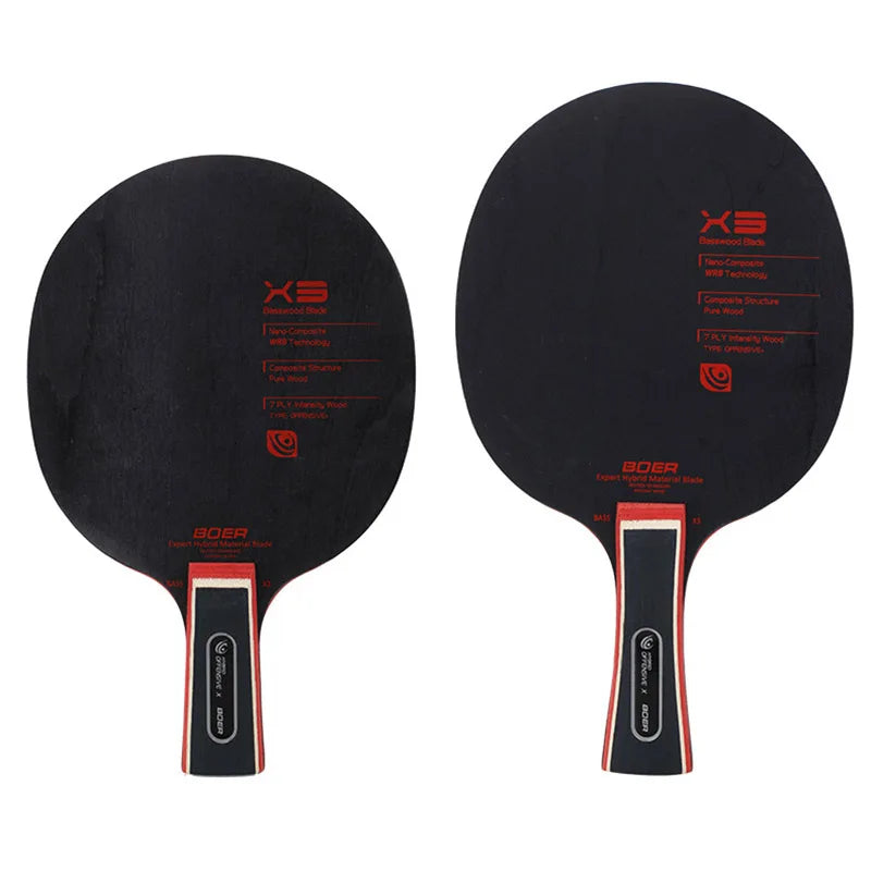 YoungJoy BOER X3 Offensive Blade 7 Layer Pure Wood Ayous Big Core Basswood Face Heavy Tip Light Handle Table Tennis Racket