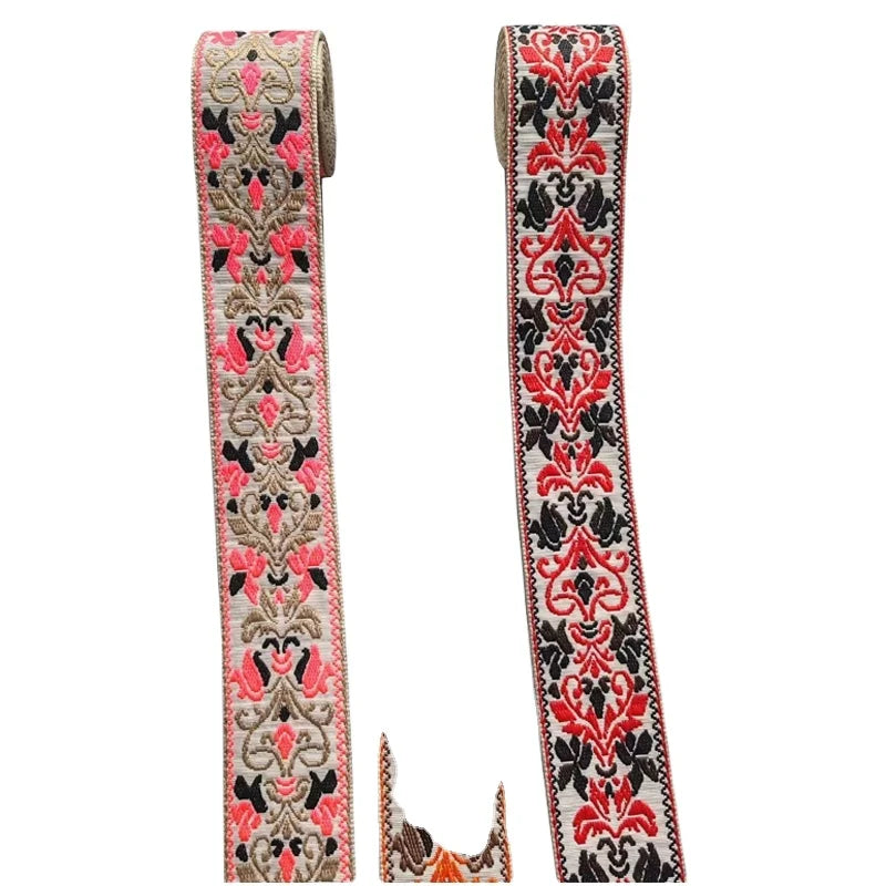 Fashion Jacquard Nylon Fabric Webbing Ribbons Decorative Garment Accessory Woven Pattern Webbing for Laynards