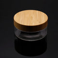 200g Eco Friendly Clear Glass Cream Jar with Bamboo Lid Set Cosmetic Packaging