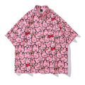 2025 Summer Breathable Quick Dry Casual Cute Style Men Women Can Wear 3D Digital Cartoon Rabbit Print Short-Sleeved Shirt