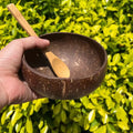 Wholesale Gift Disposable Eco-Friendly Coconut Shell Bowl Natural Smoothie Salad Engraved Logo Bowl Spoon Set Quick Delivery