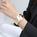 Wide Electroplating Zinc Alloy Concave-Convex Hammered Bangle Bracelet Cuff Exaggerated Trendy Jewelry for Women's Party