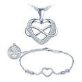 Dropshipping Infinity Heart Bracelets Necklaces 925 Silver Jewelry Sets for Women