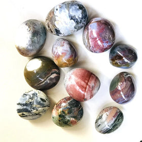 Wholesale Healing Natural Crystal Palm Colorful Stone Ocean jasper Palm for Decoration Reiki Crafts