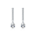 Factory Wholesale 925 Sterling Silver Light Luxury Simple Dazzling CZ Full Diamond Water Drop Earrings for Women