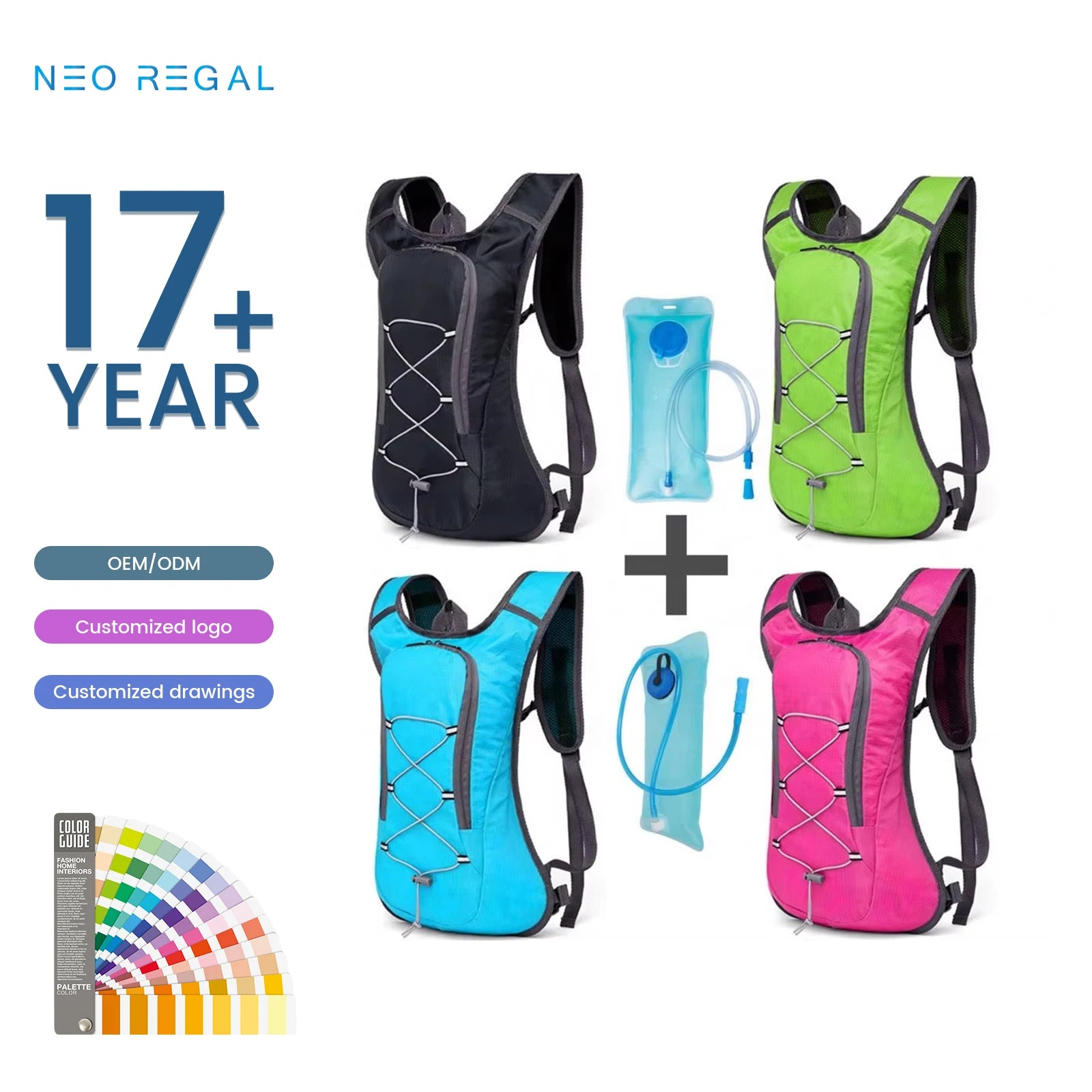 Sublimation Blanks Custom Logo Internal Frame Cycling Hydration Backpack with 2L Water Bladder Bag