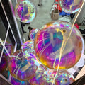Inflatable 60cm/0.6m/24inch Iridescent PVC Reflective Ball Giant Mirror Ball Hanging Balloon Decorative Arch for Advertising