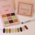 New 9 Colors Soild Palette Soak Off UV LED Glue Jelly Salon Pudding Semi Permanent Varnishes Solid Gel Polish Palette Nail Art