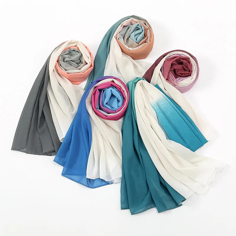Spring Summer New Design Bubble Chiffon Hijab Fashion Colorful Head Scarf Muslim for Woman Shawl