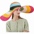 Oversized Straw Sun Hats Large Wide Brim Sun Visor Hat Summer Floppy Foldable Roll up UV Protection Beach Straw Bucket Hat