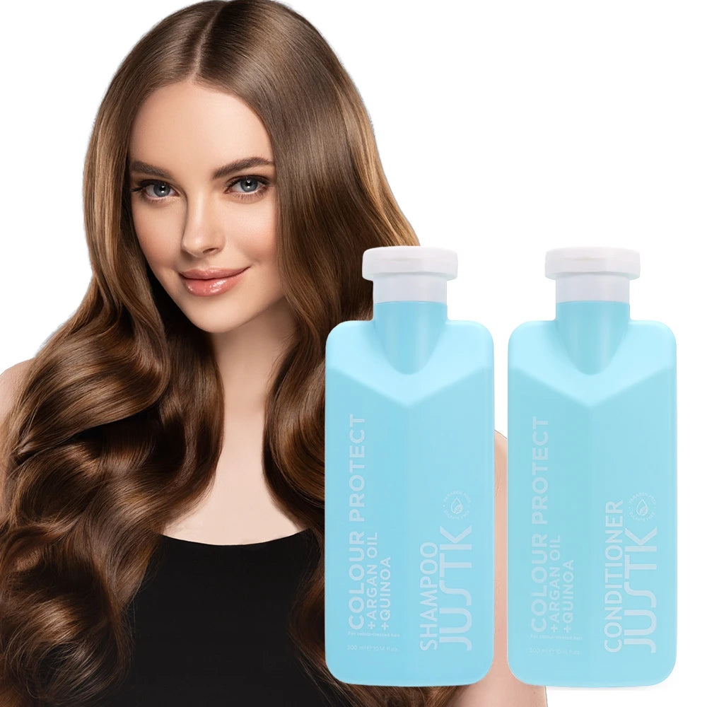 JUSTK Private Label Natural Sulfate Free Moisturizing Hair Color Protected Argan Oil Coloring Blue Shampoo and Conditioner