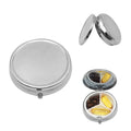 Portable Round Metal Pill Box 3 Compartments Pill Container Travel Pill Case Organizer