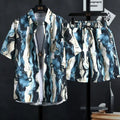 Beachwear Men Clothes Set Short Sleeve Floral Shirt Vacation Resort Hawaiian Shorts Two Piece Man Print Beach Men's Shirts Sets