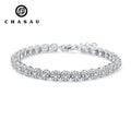 Hot Sell Trendy 925 Sterling Silver Round Cut 2mm 0.03ct Moissanite Tennis Fashion Classic Square Adjustable Bracelet