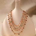 Boho Style Colorful Irregular Stone Necklace Simple Ethnic Style Copper Plated 18K Gold Chain Necklace for Women