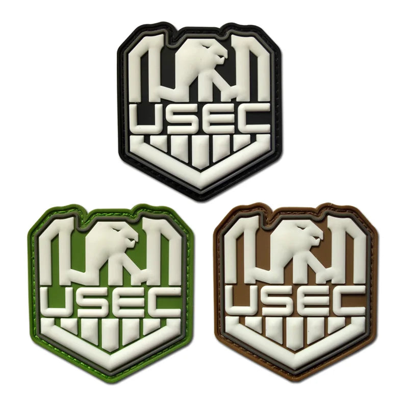 In-Stock 3D PVC Rubber Hook Patches Eagle Head USEC Fabric-Based Tactical Equipment Complement for Backpack & Clothing