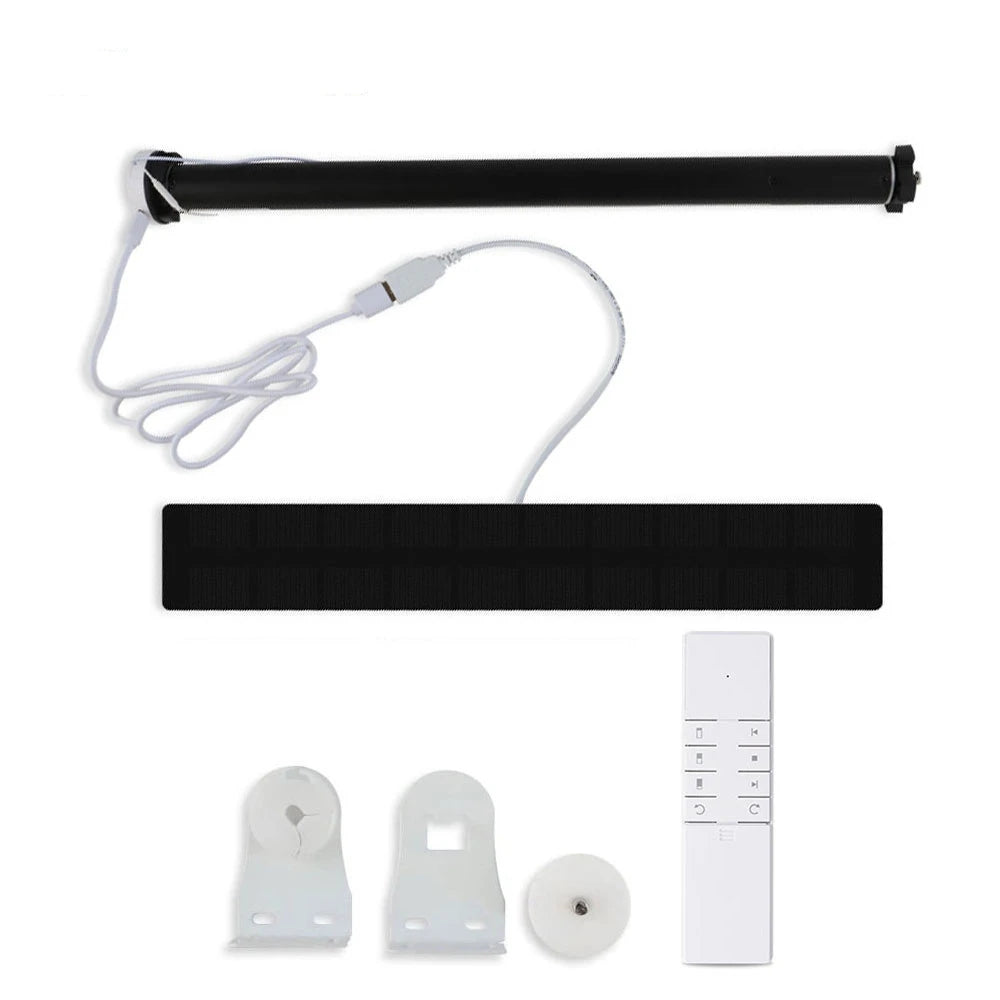 Zemismart Tuya Zigbee Rechargeable Curtain Motor for 37 38mm Alexa Google Home Electric Roller Shade Blinds Motor Solar Panel
