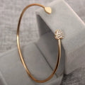 New Crystal Love Heart  Opening Gold Silver Plated Bracelet Crystal Bracelets Bangles for Women