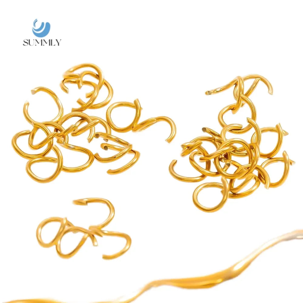 SUMMLY Wholesalers 18K Gold Plated Stainless Steel 6/5/4mm Open Jump Rings Wholesale Bulk DIY Accessories Fashion Jewelry