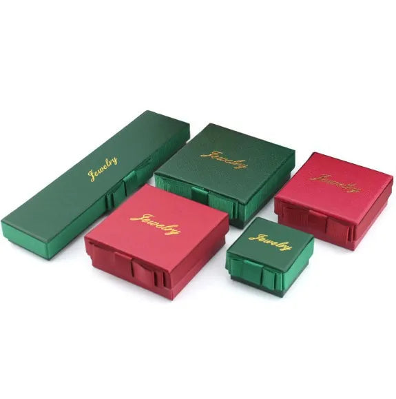 High Quality Stock Dark Green Bowknot Jewelry Packaging Kraft Paper Bag Custom Gift Bags and Boxes with Your Own logo
