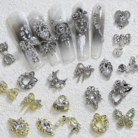 Misscheering Hot Selling Alloy butterfly Nail Art Accessories Metal 3D Nail Decoration Accessories