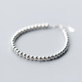 925 Sterling Silver 4mm Smooth Beads Beaded Bracelets for Girls Fashion Accessories Gift