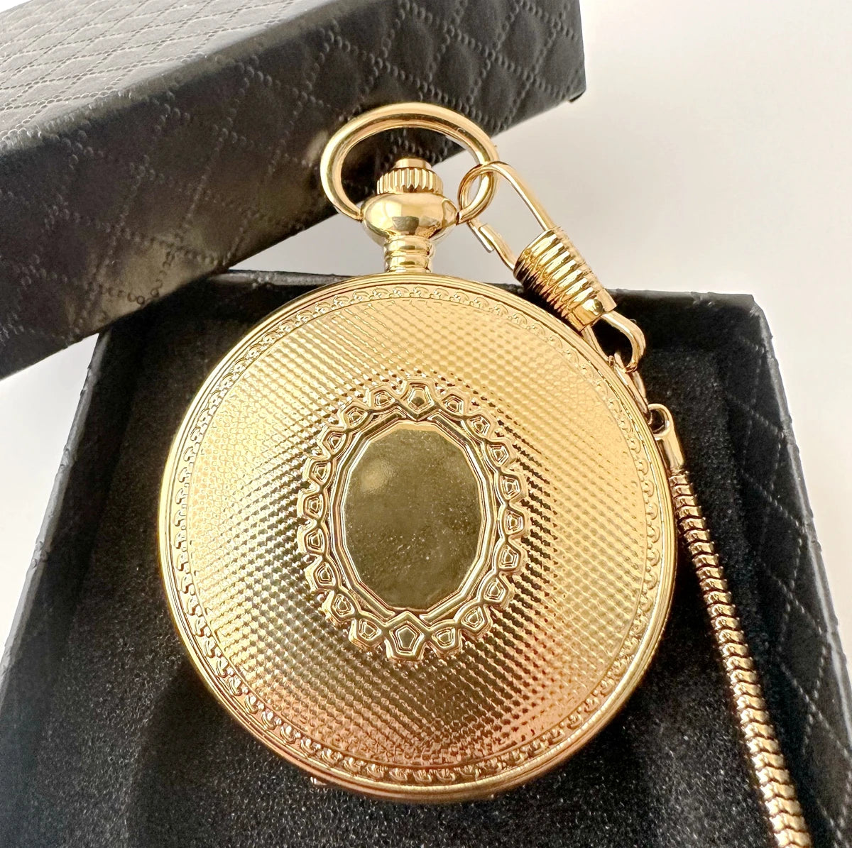 Antique Skeleton Brass Mechanical Movement Roman Automatic Pocket Watch with Dial