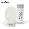 Wholesale Custom Logo and Package Silk Exfoliating Glove Eco-friendly Beauty Raw Silk Gloves  for Women & Men