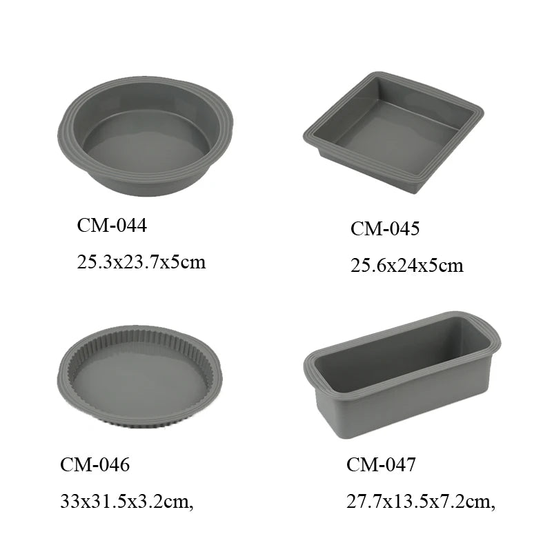 Food Grade Bakeware Silicone Cake Mold Round Square Silicone Baking Pan Sets