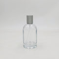 Custom Logo 30ml 50ml 100ml Round Glass Perfume Bottle Pump Sprayer Screen Printing Transparent Color Silver Cap Carton Packed