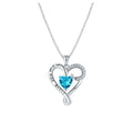 Fashion Gold Plated Link Chain Heart Pendant Necklace for Women I Love You Mom Colorful Crystal Mothers Day Gift