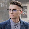 Retro Style Square Shape Unisex Anti-Blu-ray Metal Optical Frame Blue Light Blocking Glasses Men