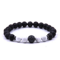 Natural 8MM Lava Bead Micro Inlaid Ball Bracelet Howlite Energy Stone Bracelet Aromatherapy Essential Oil Diffuser Yoga Bracelet