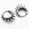 Wholesale Vintage Personalized Jewelry Stainless Steel Retro Spike Hoop Earrings Jewelry