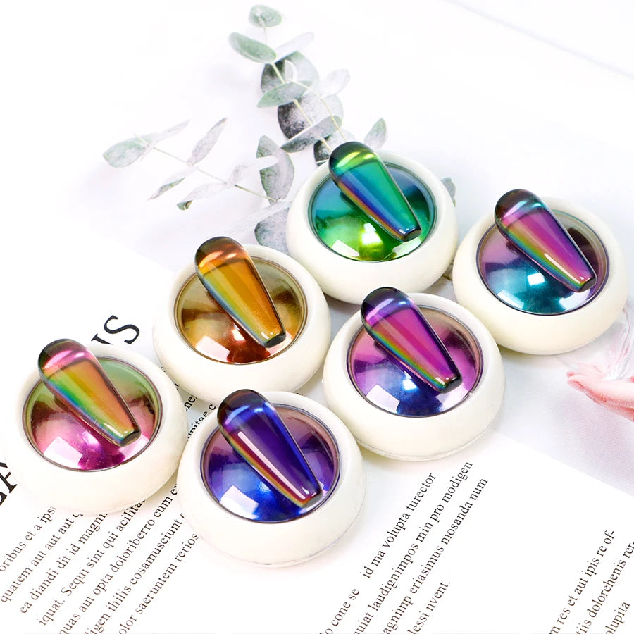 Hot Sale French Style Color Chrome Pigments Mirror Pigment for Finger Nail Art Effect Chrome Powder