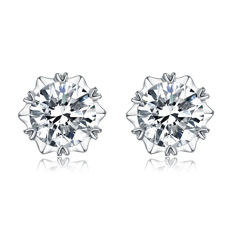 Messi Jewelry Gold Plated 0.5ct DEF VVS 925 Sterling Silver Stud Moissanite Earrings
