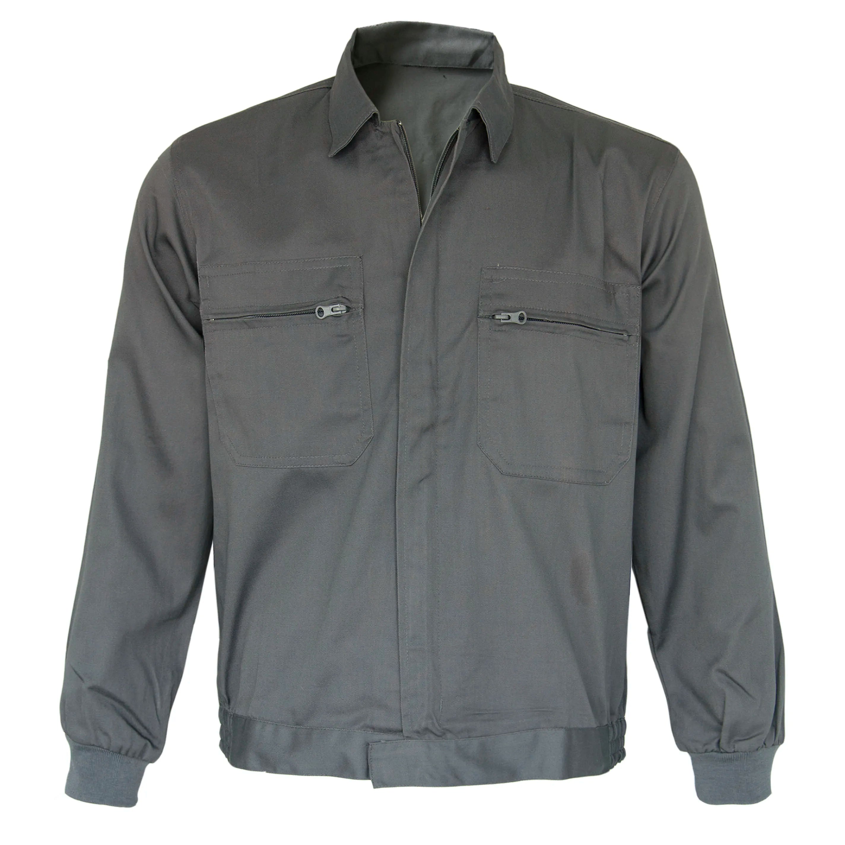 Wholesale High Quality Men Working Jacket With Shirt Collar and Concealed Nylon Zipper Closure Cheap Men Protective Wear