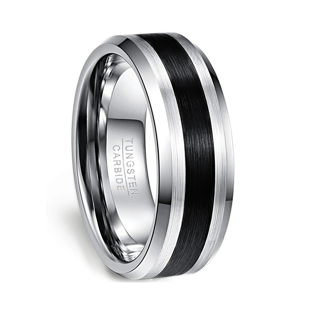 2023 New Arrival Golden Supplier 8mm Wholesale Wens Silver Tungsten Ring in China