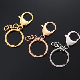 Diy Metal Keychain Manufacturer Parts Lobster Clasp Keychain Stainless Steel Keychain Rings With Chain