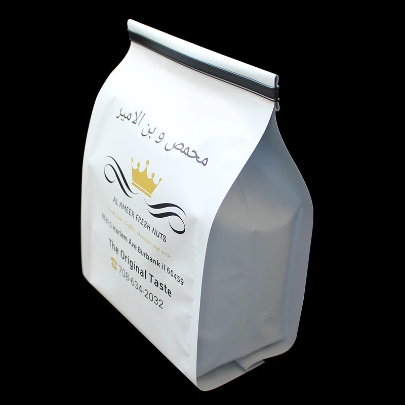 Biodegradable Custom Printed Sustainable Packaging Stand up Pouch Kraft Paper Bag With Window for Rice