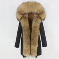 OFTBUY 2023 Women's Waterproof Winter Parka Natural Raccoon Fur Coat Thick Warm Hood Long Casual Outerwear Streetwear Touch