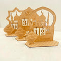 Wooden Eid Mubarak Ornament Ramadan Countdown Calendar Kareem Ramadan Gift Table Decoration Eid Decor
