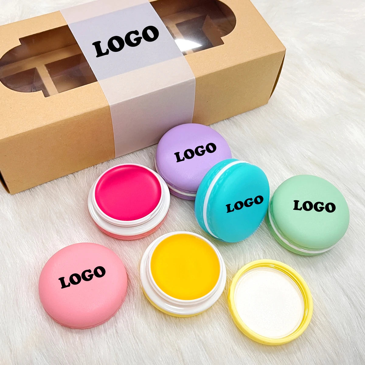 Custom logo Cruelty Free Vegan Macaron Unique Lip Care Balm Private Label Fruit Flavor Lip Balm