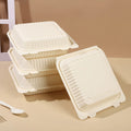 Wholesale Cornstarch Take Away Box Three Frames Biodegradable Disposable Cornstarch Lunch Boxes Cornstarch Clamshell Food Box