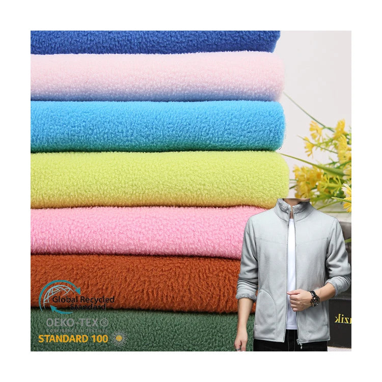 Garment Lining Wholesale Solid 160gsm 100% Polyester Single Side Micro Polar Fleece Fabric Anti-pill
