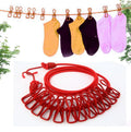 Outdoor Retractable Windproof Non-slip Clothesline Portable Travel Clothesline with 12 Clips