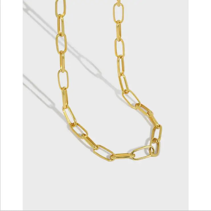 YH075 925 Sterling Silver Necklace Hot Sale Hoop Chokers 18k Gold Plated Chain Necklace Jewelry Women 2021